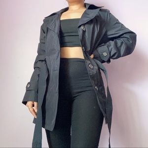 Raincoat with Tie Belt (Navy)